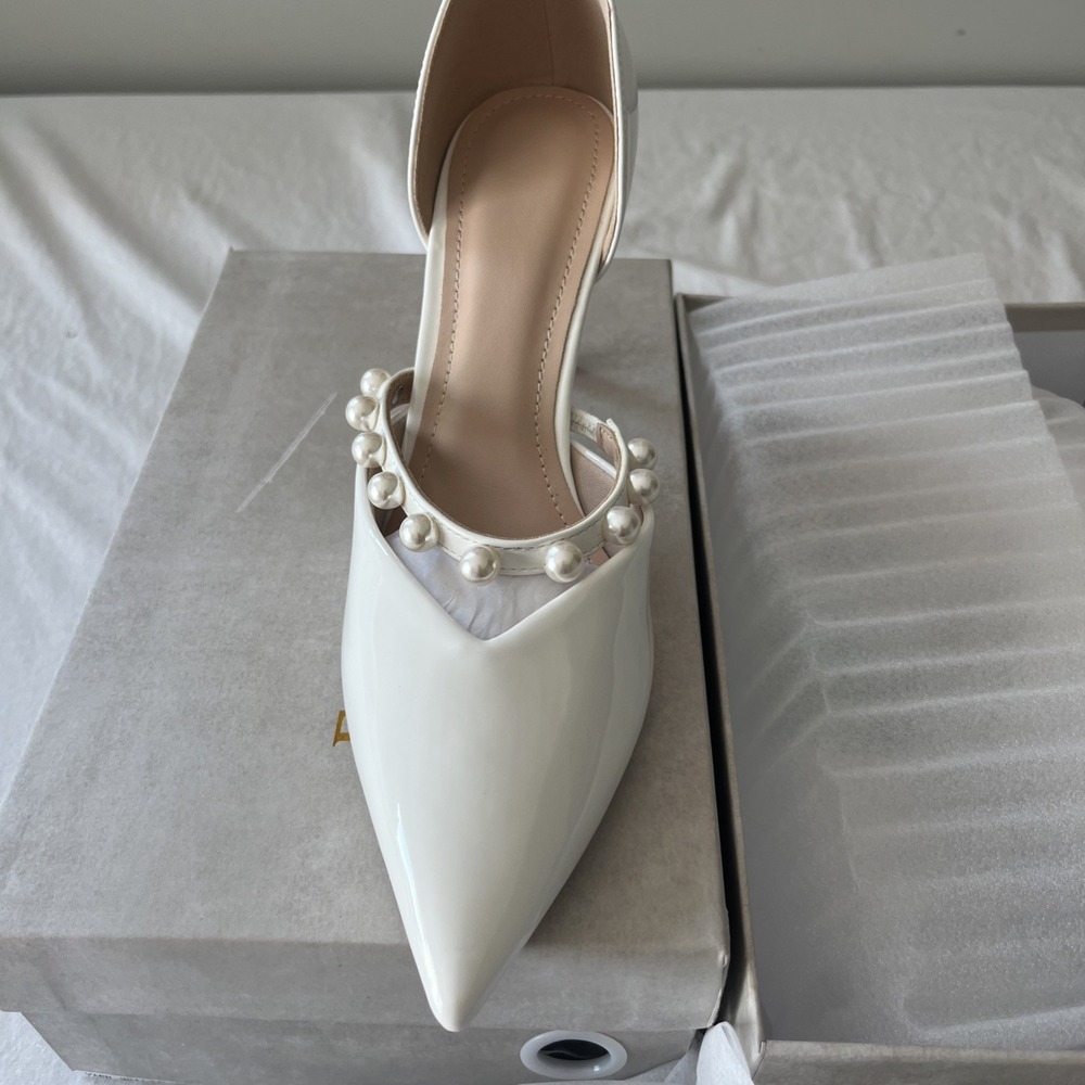 8.5 Women High Stilettos Heel Ankle Strap Pointed Toe Wedding Party Dress Shoes